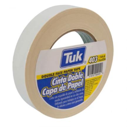 Mervins - Cinta Adhesiva Tuk Doble Capa Papel 0.24x33m Pza